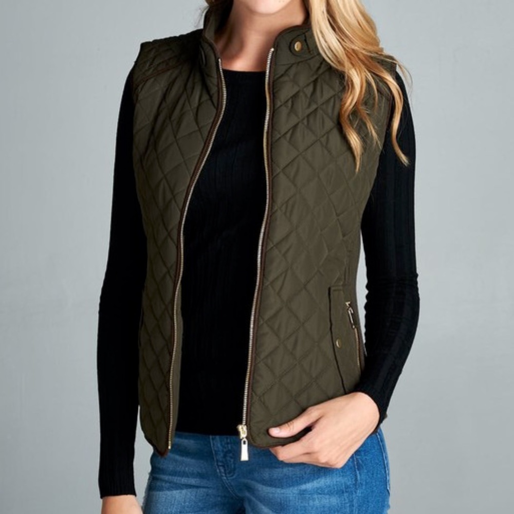 Plus Size Olive Vest